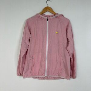 Magnolia Lane Masters Hooded Jacket Pink Full Zip Lightweight Windbreaker Size M